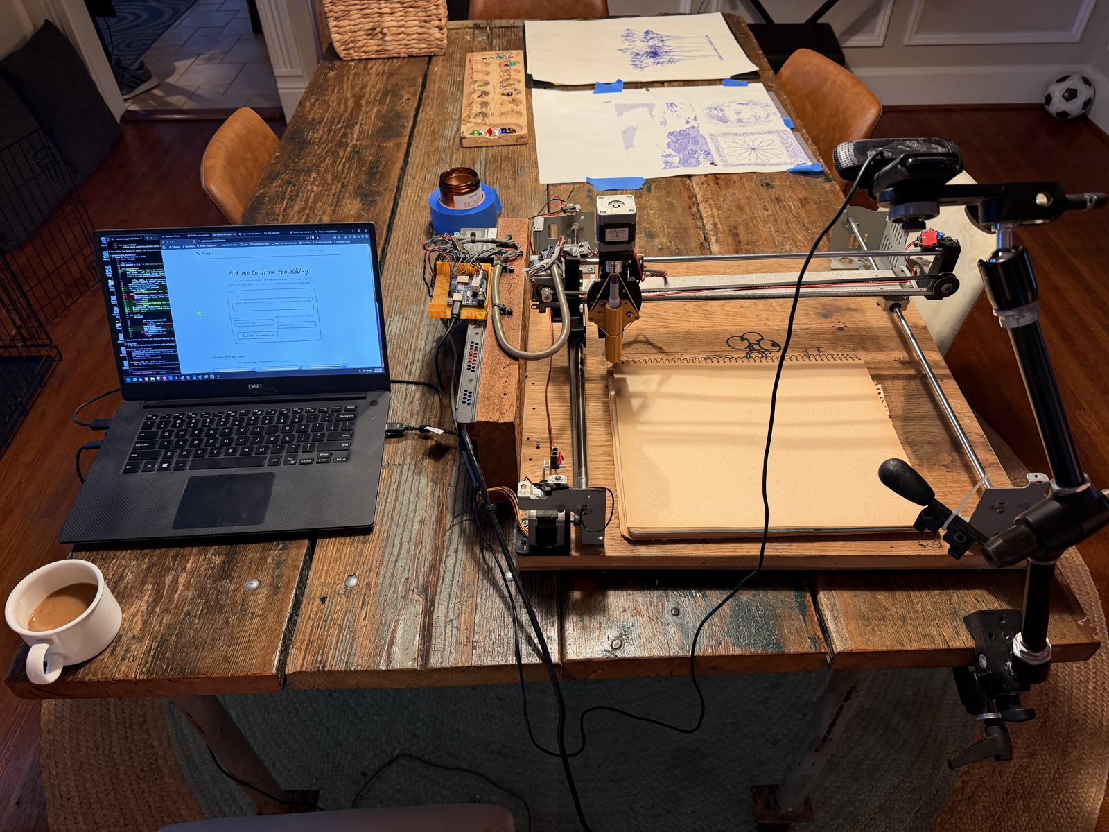 the plotter on the workbench